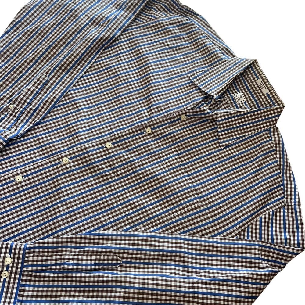 Peter Millar Men’s XL Dress Shirt 100% Cotton button up Plaid Long Sleeve